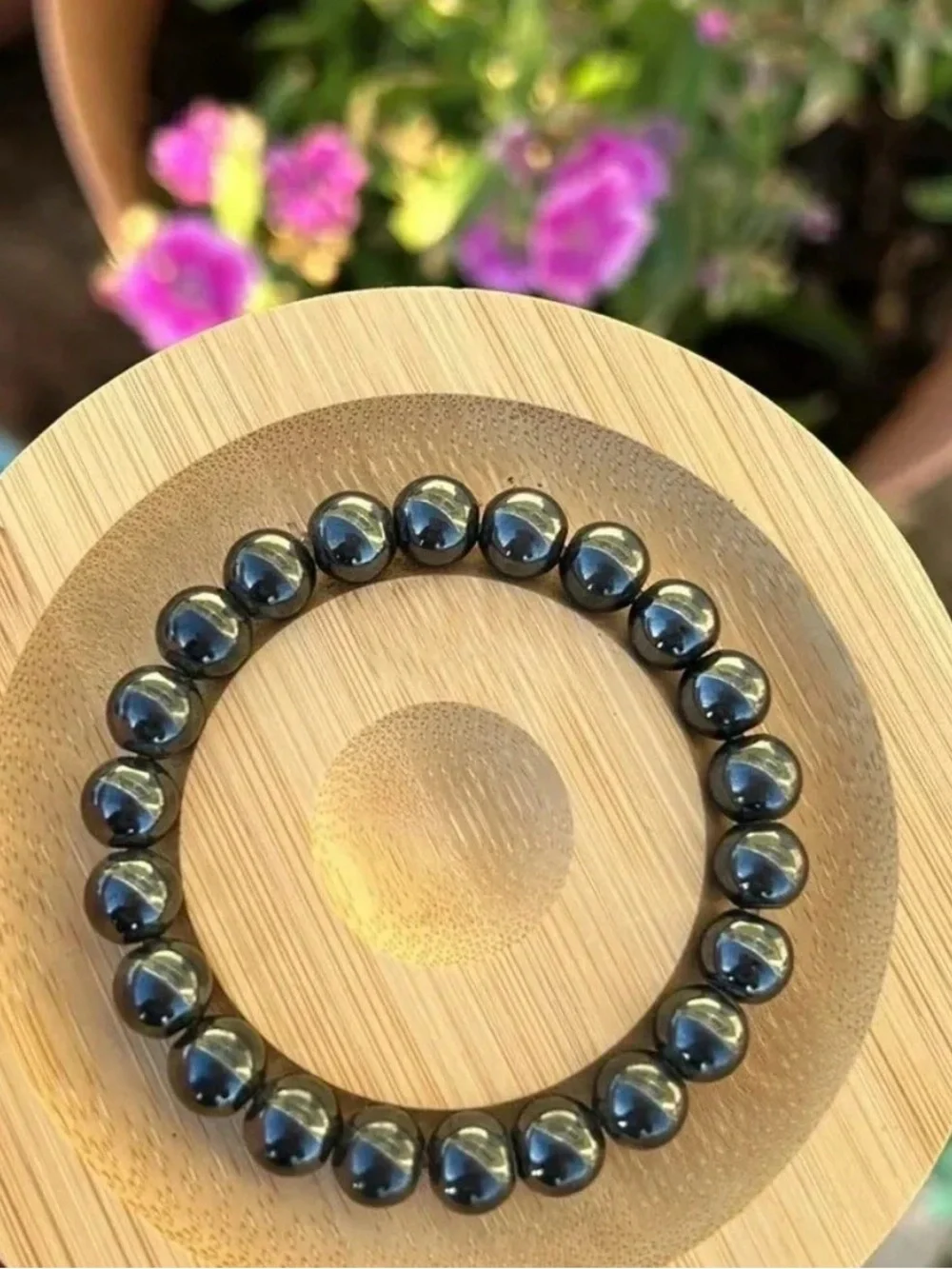 Handmade Hematite Beaded Stretch Bracelet